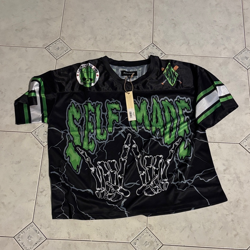 Men's Reasons LiL Wayne Young Money Jersey
 Green and Black Design